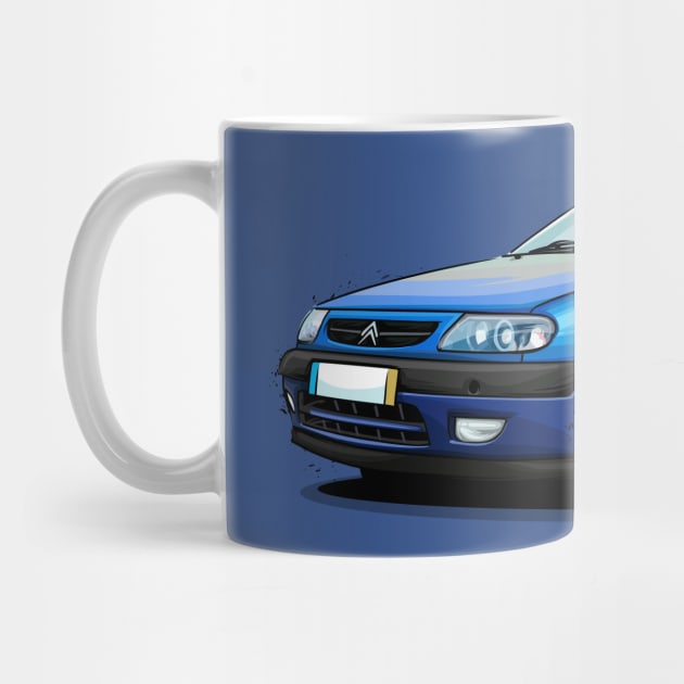 Citroen Saxo Illustration - Blue by Mario Ramos Rally Art